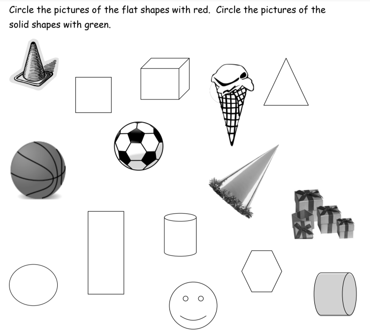 3-D Shapes (songs, videos, games, worksheets, activities)