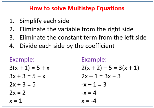 What Is A Multi Step Equation