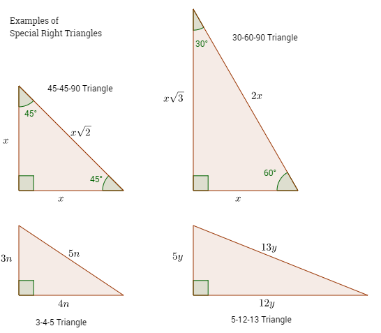 Special Right Triangles solutions, examples, videos