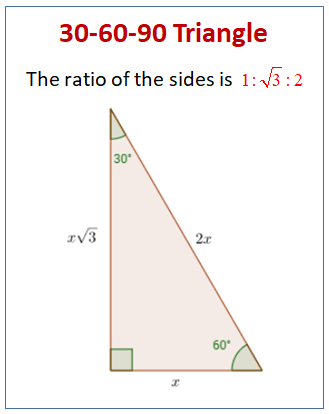 30 60 90 Special Right Triangles Videos Worksheets Examples Solutions