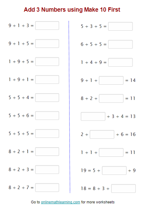 add-3-numbers-by-making-10-first-worksheets-first-grade-printable