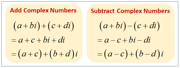 add and subtract complex numbers assignment quizlet
