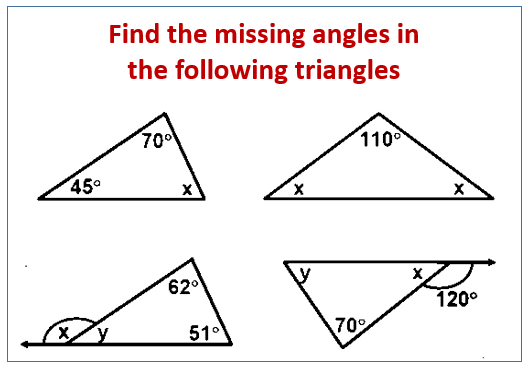 Finding Missing Angles Worksheet