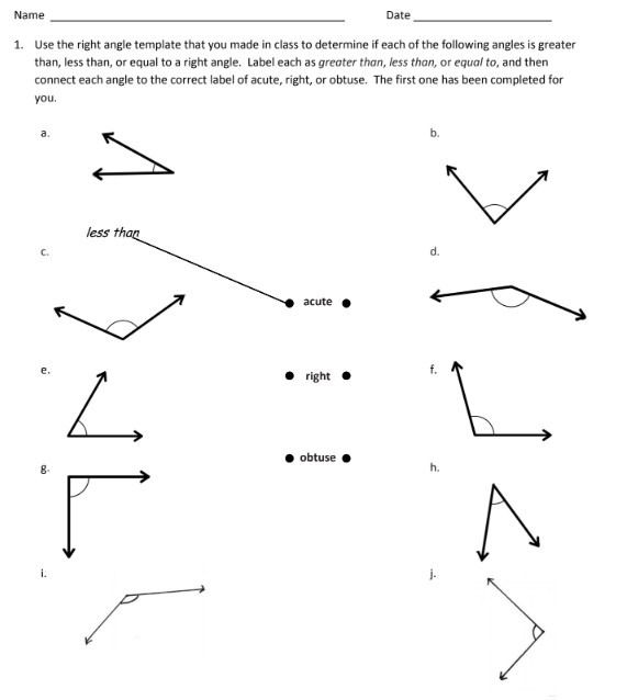 Right, Obtuse and Acute Angles (examples, solutions, videos