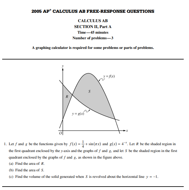 AP Calculus AB FRQ 2005