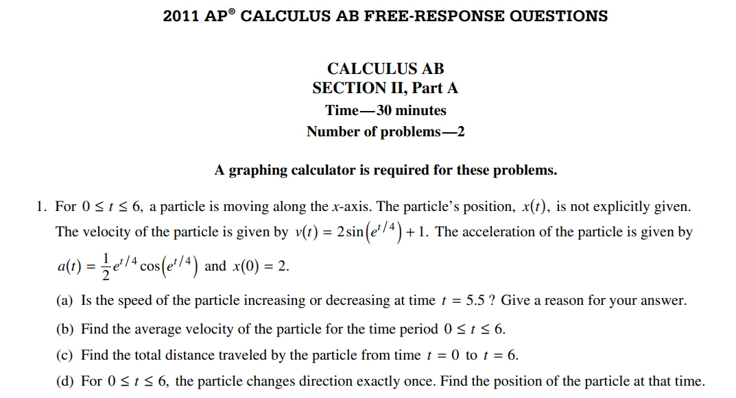 APCalculus AB FRQ 2011