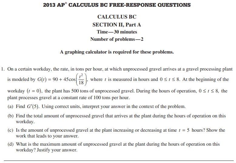 AP Calculus BC 2013