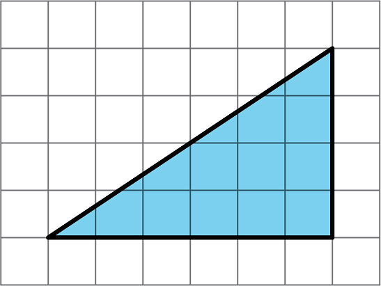 A triangle on a grid with base 6 units and height 4 units.