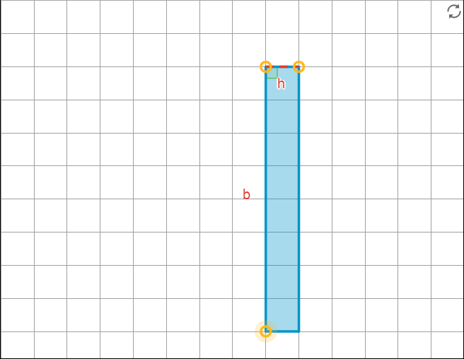 A tall, skinny rectangle with its height indicated along one of its sides.