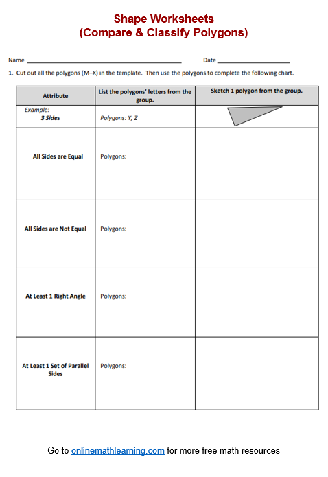 Classify Polygon Grade 3 Worksheet