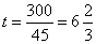 t=300/45