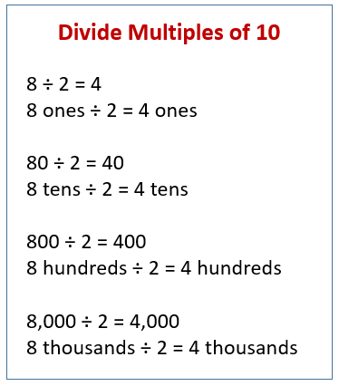 Dividing Multiples of 10