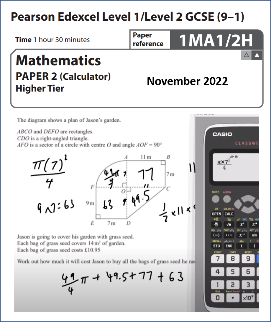 Edexcel GCSE November 2022 Paper 1MA1/2H