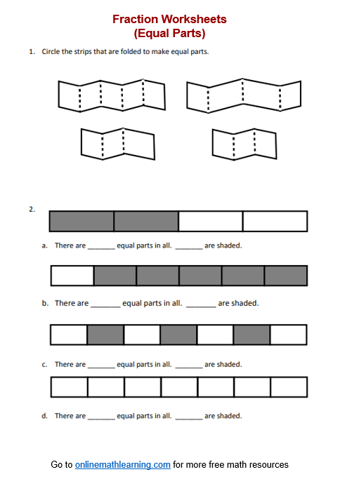 Equal Parts Worksheet