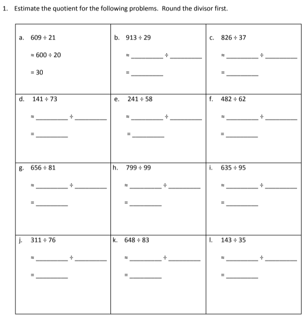 lesson 6 homework practice estimate quotients answer key