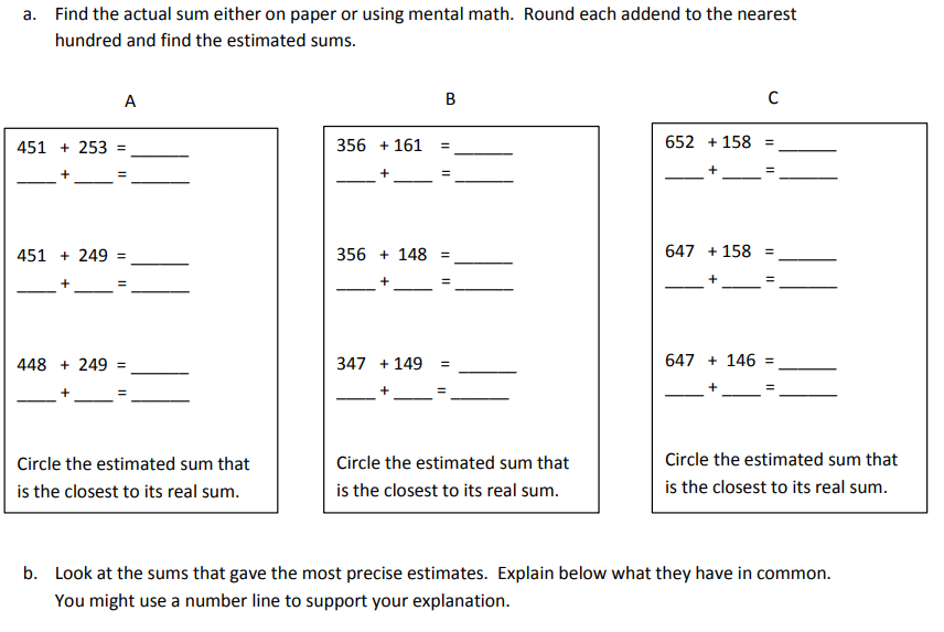 SOLVED: 2. Estimate the following sums to the nearest hundreds: (i