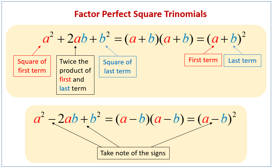 How do you factor a perfect square trinomial?