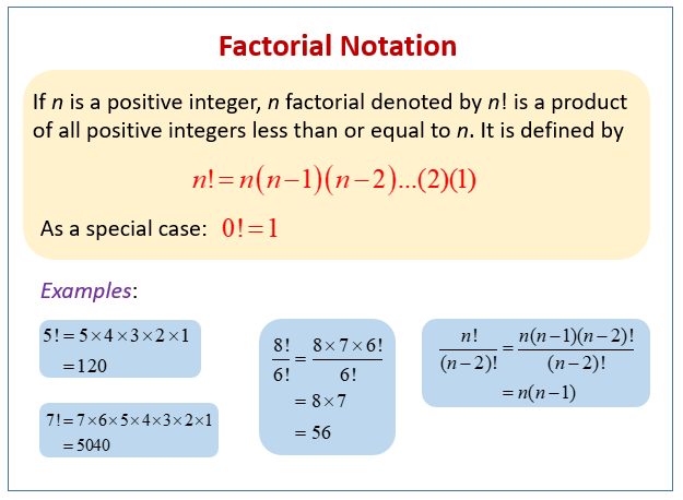 Factorials Worksheet Answers