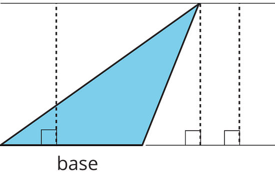Triangle with 3 perpendicular heights drawn.