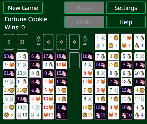 Fortune Cookie Solitaire Game
