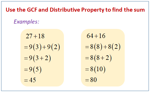 GCF & Distributive Property (solutions, examples, videos