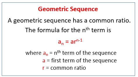 Nth Term of Geometric Sequence