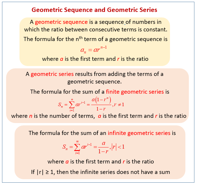 Geometric Sequence And Series Worksheet