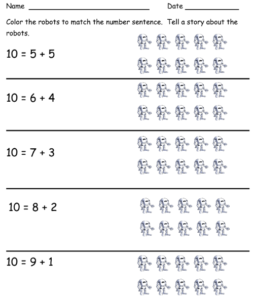Groups of 10 worksheet