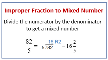 convert from improper fraction to mixed number
