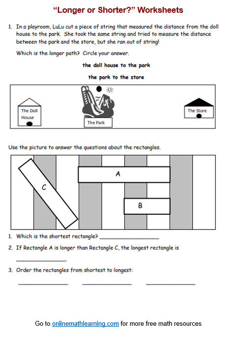 Indirect Comparison for Lengths for First Grade