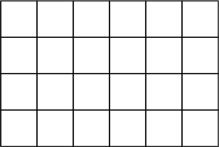A 4 by 6 grid of squares.
