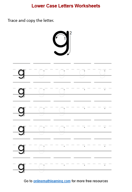 Letter g Worksheet