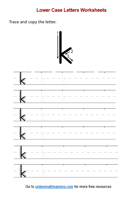 Letter k Worksheet