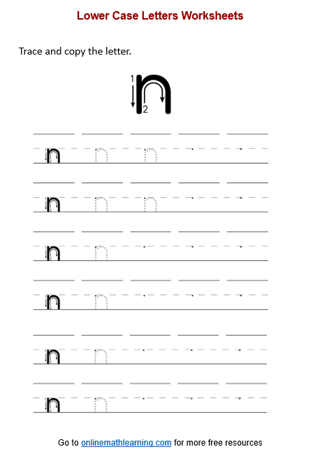Letter n Worksheet