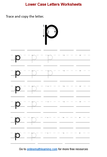 Letter p Worksheet