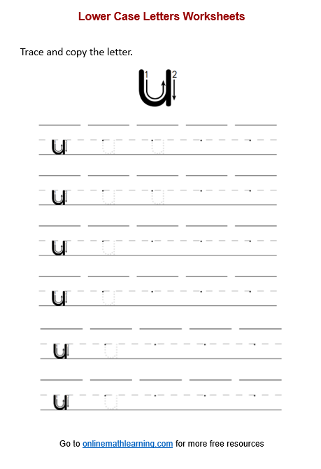 Letter u Worksheet