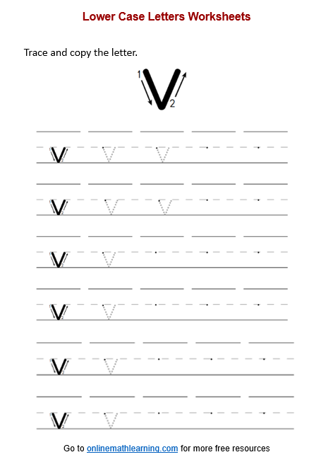Letter v Worksheet
