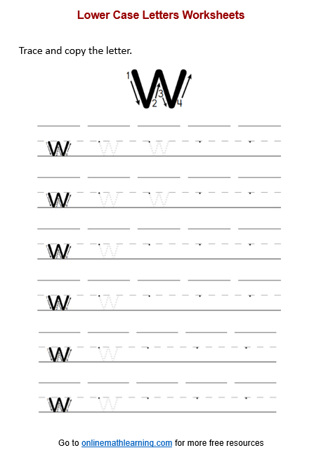 Letter w Worksheet