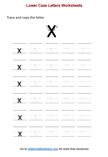 Letter x Worksheet