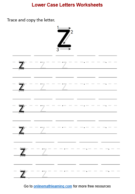 Letter z Worksheet