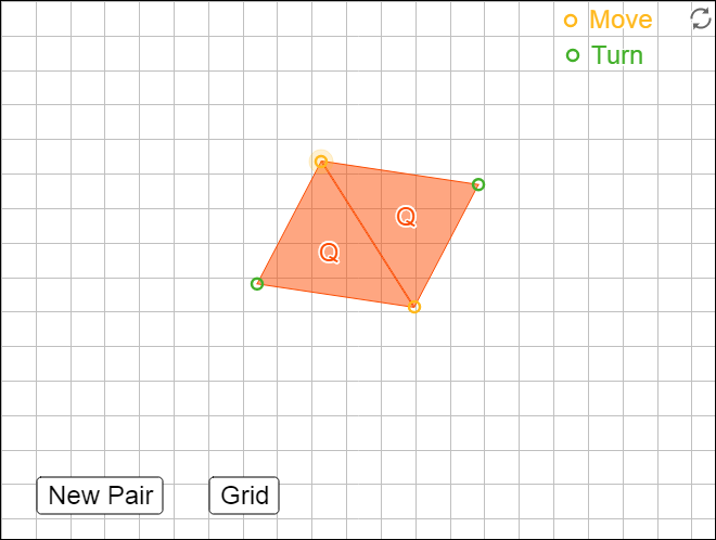 A parallelogram composed of two identical triangles.