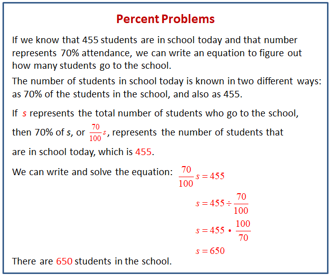 solve math problems percent