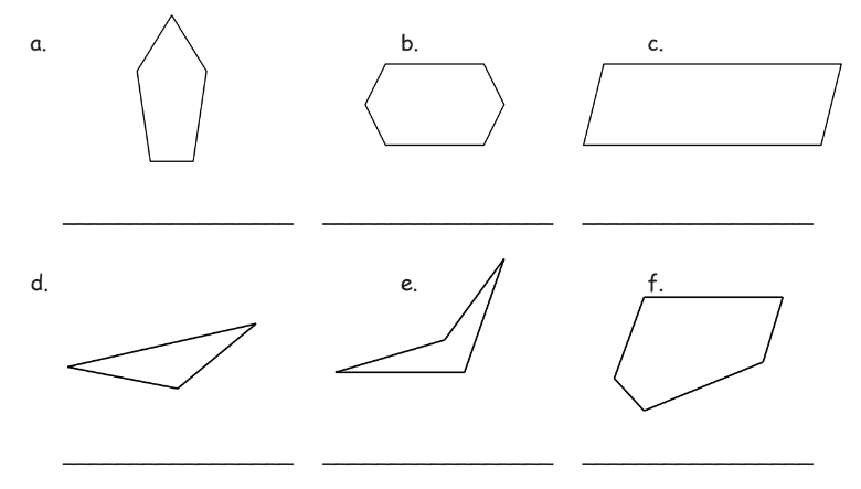 Worksheet for polygon names