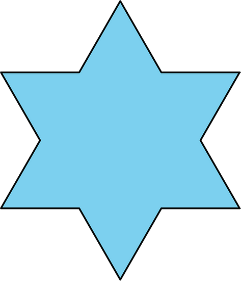 Solid blue six pointed star