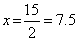 x=15/2