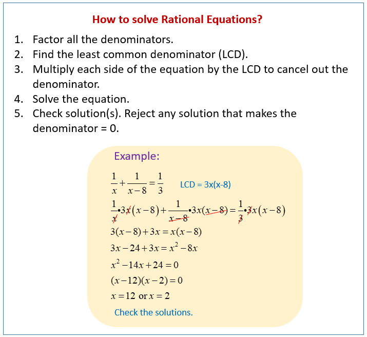 rational algebraic expression problem solving