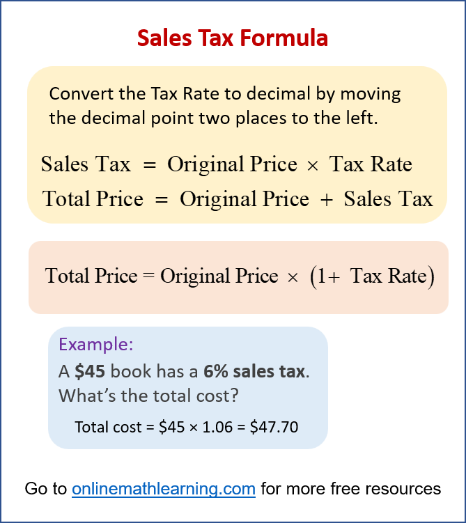 Sales Tax Formula