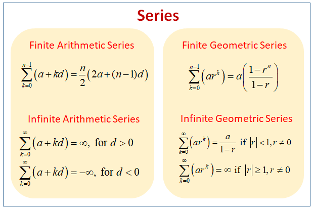 Series, Summation and Sequences (examples, solutions, videos