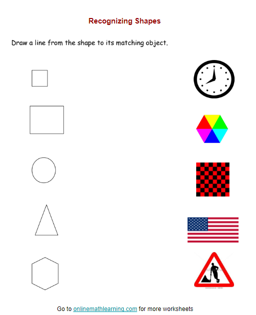 shapes worksheet kg