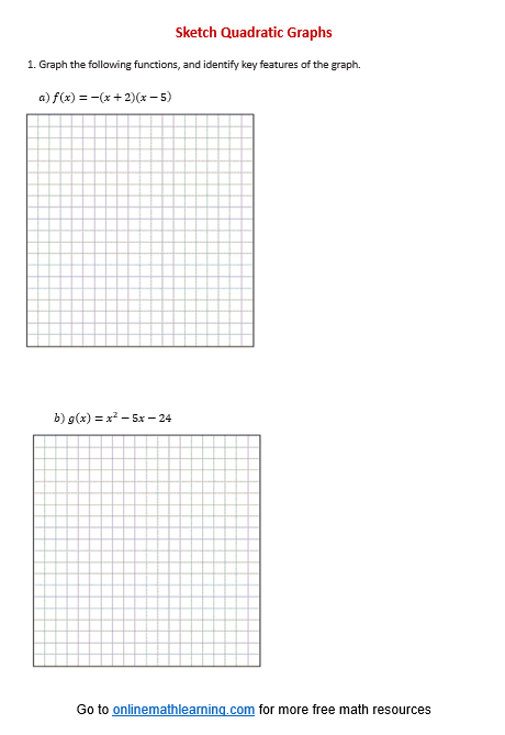 Sketching Quadratic Graph